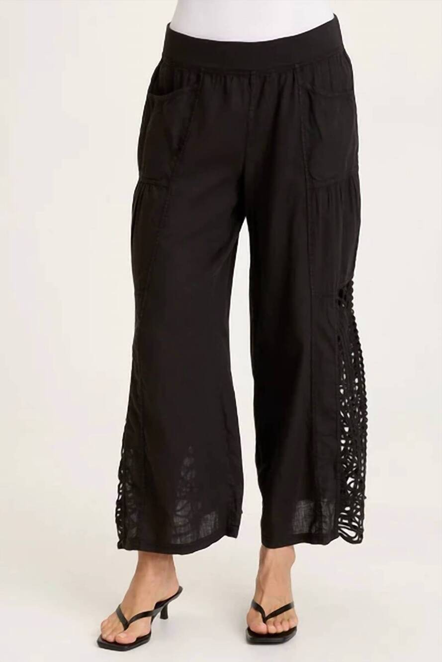 NEW XCVI astro crochet pant in black